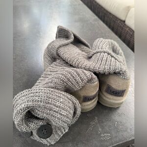 UGG Taupe Knit and Suede Boots